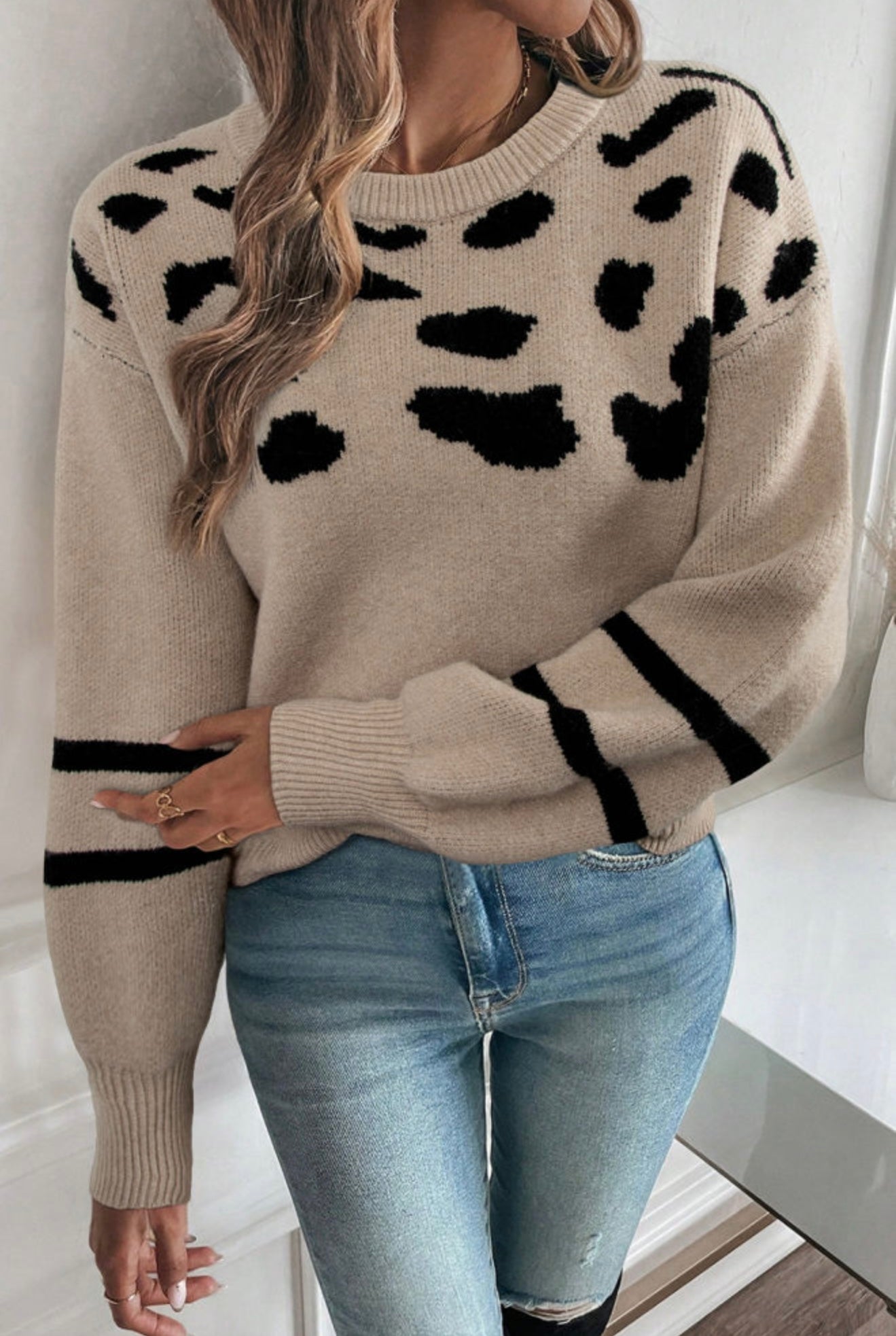 Spotted Cozy Knit Sweater
