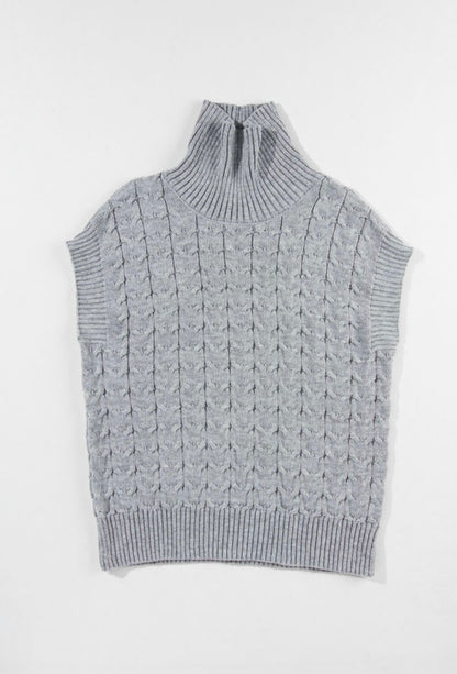 Sleeveless Batwing Turtleneck Sweater