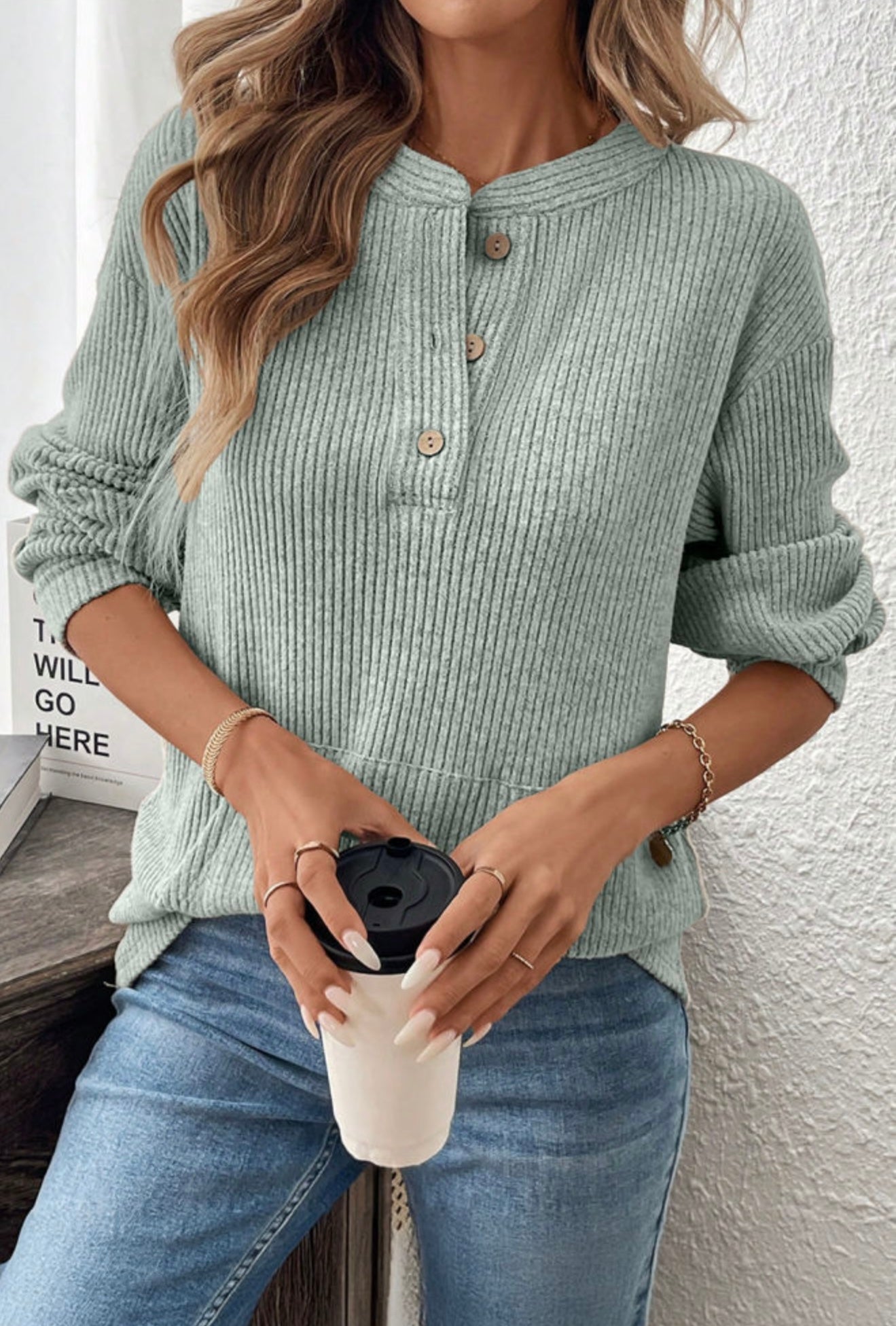 Riley Ribbed Button Down