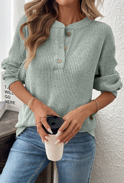 Riley Ribbed Button Down