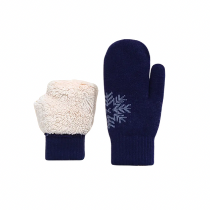 Snowflake Cozy Knit Mittens
