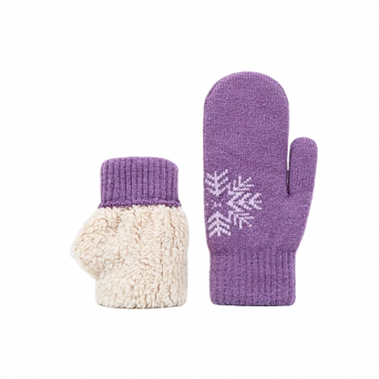 Snowflake Cozy Knit Mittens