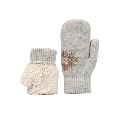 Snowflake Cozy Knit Mittens