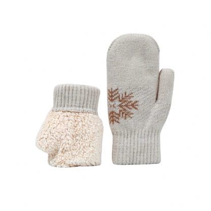 Snowflake Cozy Knit Mittens